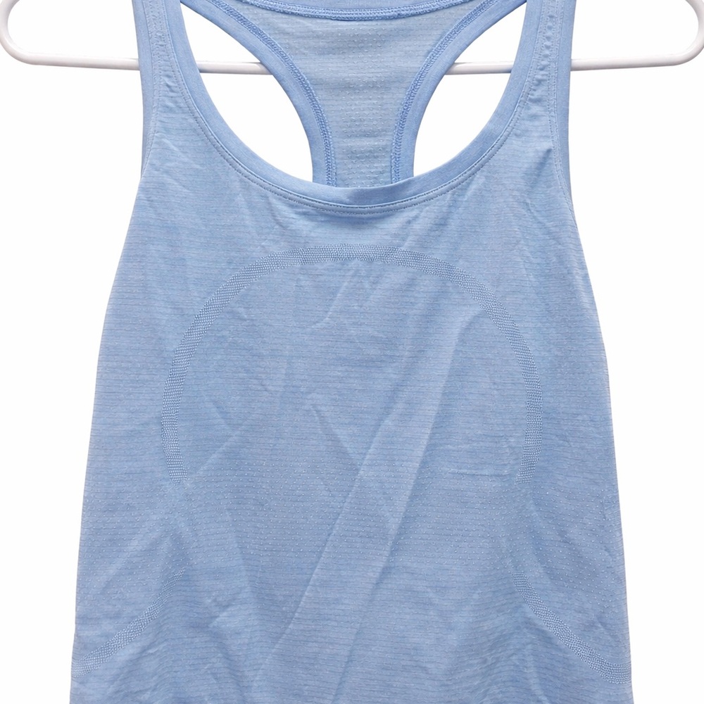 Light Blue Women's Ribbed Tank Top - Picture 3 of 3